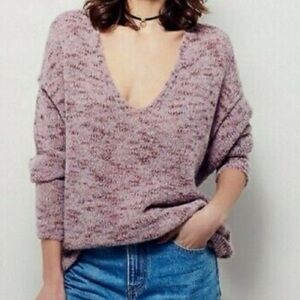 Women's V-Neck Cozy Knit Sweater - Pink